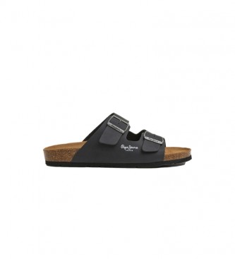 Pepe Jeans para hombre. PMS90108 Sandalias Anatómicas Double Kansas negro (41), Plano, Ninguno, Casual