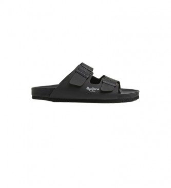 Pepe Jeansvoor mannen. PMS90101 Anatomische sandalen Roya Double zwart (41), Plat, Geen, Casual