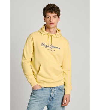 Pepe Jeans para hombre. PM582695 Sudadera Saul amarillo (XXL), Casual, Algodón Orgánico, Sostenible