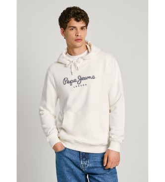 Pepe Jeans para hombre. PM582695 Sudadera Saul blanco (XL), Casual, Algodón Orgánico, Sostenible