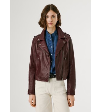 Pepe Jeans para mujer. PL4024363 Cazadora Silvia burdeos (S), Casual, Piel