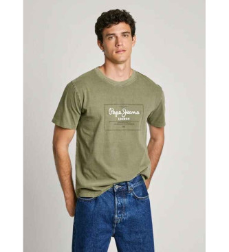 Pepe Jeans para hombre. PM509650 Camiseta Simon verde (L), Casual, Algodón, Manga corta