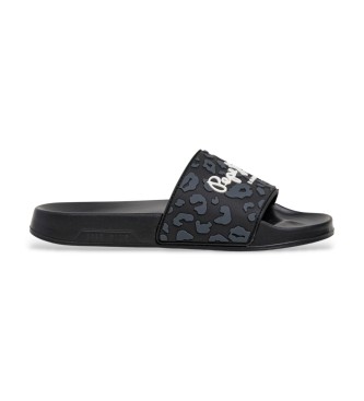 Pepe Jeans para mujer. PLS700004 Chanclas Slider Leo negro (39), Plano, Ninguno, Casual