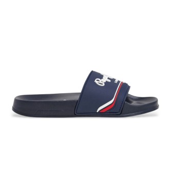 Pepe Jeans para niño. PBS70070 Chanclas Slider Origin marino (37), Plano, Ninguno, Beachwear, moda infantil