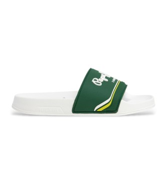 Pepe Jeans para niño. PBS70070 Chanclas slider clásicas Origin B verde (35), Plano, Ninguno, Casual, Beachwear, moda infantil