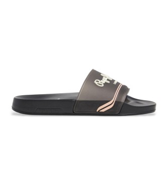 Pepe Jeans para mujer. PLS70158 Chanclas Slider Origin negro (40), Plano, Ninguno, Beachwear