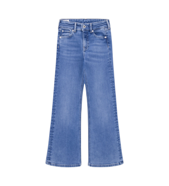 Pepe Jeans para niña. PG201677IR2 Jeans Slim Fit Flare Hw azul (16años= 176cm), Casual, Algodón, Denim, Sostenible, moda infantil