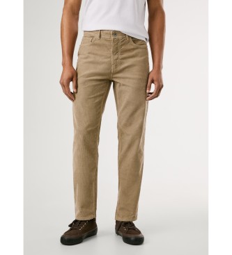 Pepe Jeans para hombre. PM2100016 Pantalón Slim 5 Bolsillos Corduroy marrón (40), Casual, Algodón