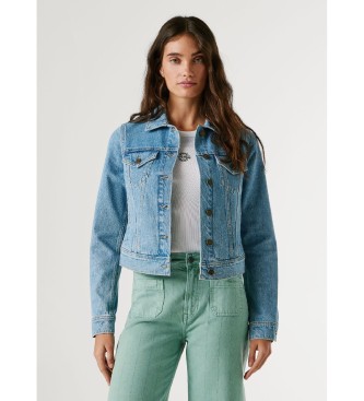 Pepe Jeans para mujer. PL40243042VC Chaqueta Slim azul (L), Casual, Algodón, Denim