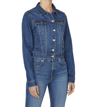 Pepe Jeans för kvinnor. PL4024304A2 Blå smal jacka (M), Casual, Bomull, Denim