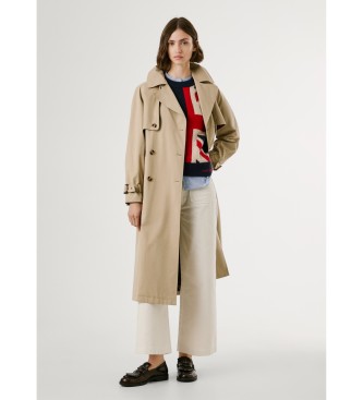 Pepe Jeans para mujer. PL4024349 Abrigo Sofia beige (M), Casual, Poliéster