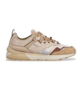 Pepe Jeans para hombre. PMS600013 Zapatillas Stoke Sport beige (43), Plano, Cordones, Casual