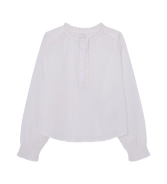 Pepe Jeans para niña. PG301682 Blusa Tara blanco (12años= 152cm), Casual, Algodón, Manga larga, moda infantil