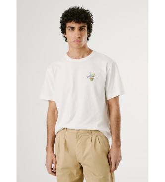 Pepe Jeans para hombre. PM509962 Camiseta Tate blanco (S), Casual, Algodón, Manga corta