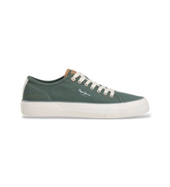 Pepe Jeans para hombre. PMS300016 Zapatillas Taylor Match verde (42), Piel, Plano, Cordones, Casual