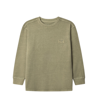 Pepe Jeans para niño. PB5000028 Camiseta Telmo verde (10años= 140cm), Casual, Algodón, Manga larga, moda infantil