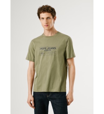 Pepe Jeans para hombre. PM5010094 Camiseta Tharky verde (XS), Casual, Algodón, Manga corta