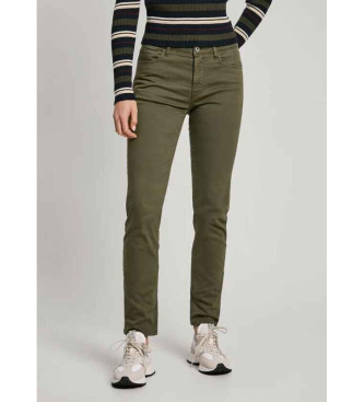 Pepe Jeans para mujer. PL211773 Pantalón Thelma verde (25/30), Casual, Algodón, Sostenible