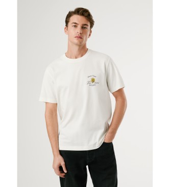Pepe Jeansvoor mannen. PM5010096 Thompson T-shirt wit (L), Casual, Katoen, Korte mouwen
