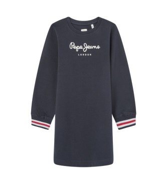 Pepe Jeans para niña. PG951676 Vestido Tori marino (16años= 176cm), Casual, Manga larga, Algodón Orgánico, Sostenible, moda infantil