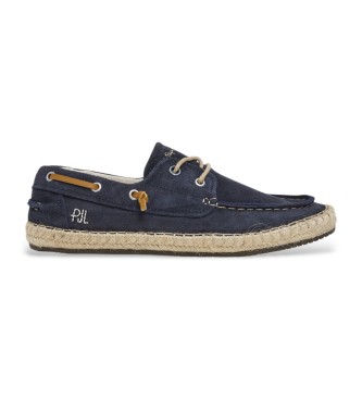 Pepe Jeans para hombre. PMS10335 Zapatos náuticos de piel Tourist deck azul (42), Plano, Ninguno, Casual