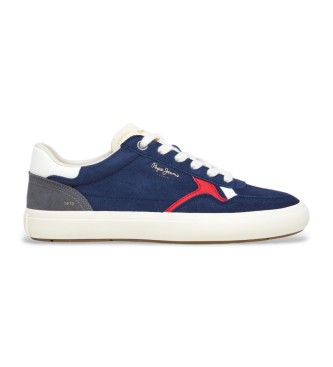 Pepe Jeans para hombre. PMS31077 Zapatillas De Piel Travis City marino (45), Plano, Ante, Cordones, Casual