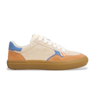 Pepe Jeans para mujer. PLS31592 Zapatillas de piel ravis City beige (41), Plano, Ante, Cordones, Casual