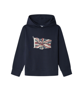 Pepe Jeans para niño. PB5800003 Sudadera Union Jack marino (12años= 152cm), Casual, Algodón, moda infantil