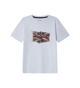 Pepe Jeans para niño. PB5000014 Camiseta Union Jack blanco (6Años= 104cm), Casual, Algodón, Manga corta, moda infantil