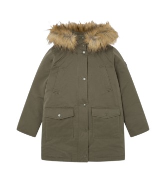 Pepe Jeans para niña. PG401109 Parka Vania verde (16años= 176cm), Casual, Algodón, moda infantil