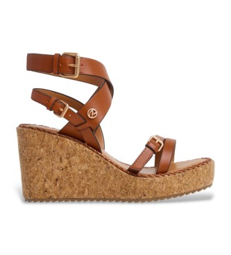 Pepe Jeans para mujer. PLS90687 Sandalias Wayna marrón (39), 5 a 8cm, Hebilla, Casual