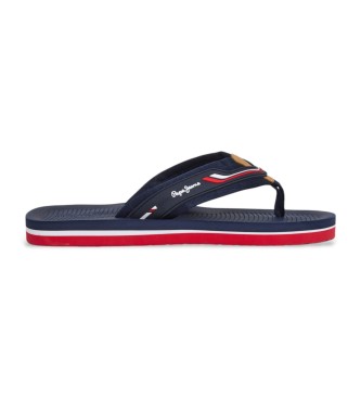 Pepe Jeans para hombre. PMS70162 Chanclas West Club marino (40), Plano, Ninguno, Casual, Beachwear