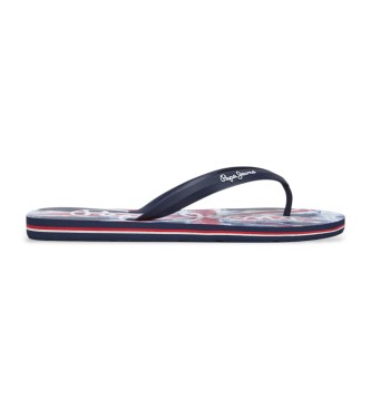 Pepe Jeans para hombre. PMS70163 Chanclas Whale Brand marino (42), Plano, Ninguno, Beachwear