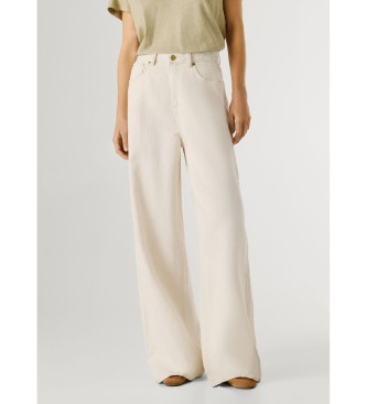 Pepe Jeans para mujer. PL20474041S0 Pantalones Wide Leg Jeans Uhw Jaimy azul (28/34), Beige, Casual, Algodón