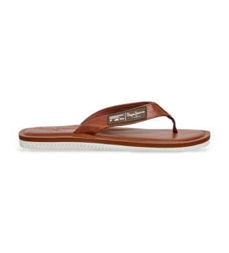 Pepe Jeans para hombre. PMS700020 Sandalias Wind Heritage marrón (40), Plano, Ninguno, Casual