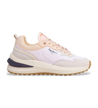 Pepe Jeans para mujer. PLS60044 Zapatillas de piel Wislow Colors beige, lila (38), Plano, Ante, Cordones, Casual