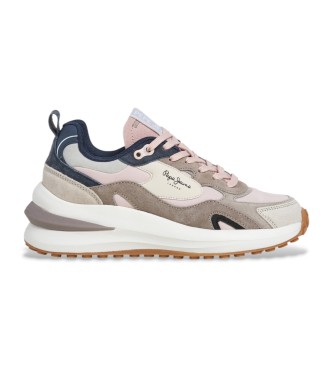 Pepe Jeansvoor vrouwen. PLS600013 Winslow Leren Sneakers Bruin Serie (41), Leer, 3 tot 5 cm, Veters, Casual