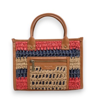 Pepe Jeans para mujer. PL0300105 Bolso Zadie London beige, rojo (OSFA), Casual, Papel