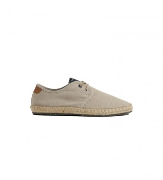 Pepe Jeans para hombre. PMS10316 Zapatillas Lino Tourist Claic taupe (44), Tela, Plano, Cordones, Casual