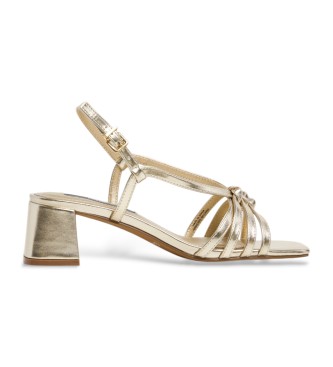 Pepe Jeans para mujer. PLS90683 Sandalias Zoe Metal dorado (40), 5 a 8cm, Hebilla, Casual, Fiesta