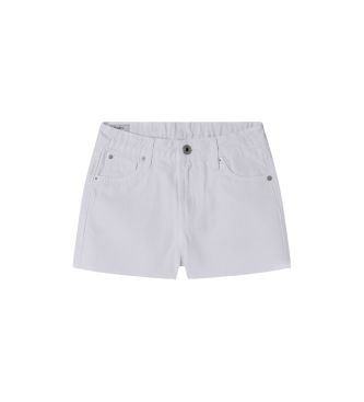 Pepe Jeans para niña. PG800861TC0 Short A-Line Hw blanco (12años= 152cm), Casual, Algodón, Denim, moda infantil