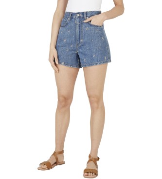 Pepe Jeans para mujer. PL801177 Short A-Line Blossom azul (30), Casual, Algodón, Denim, Sostenible