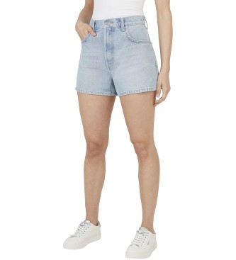 Pepe Jeans para mujer. PL801192 Short A-Line Stud azul (28), Casual, Algodón, Denim, Algodón Orgánico, Sostenible
