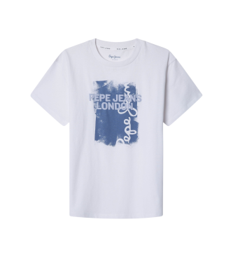 Pepe Jeans para niño. PB503978 Camiseta Alex blanco (16años= 176cm), Casual, Algodón, Manga corta, moda infantil
