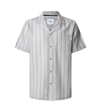 Pepe Jeans para hombre. PM308856 Camisa Altea beige (M), Casual, Algodón, Manga corta