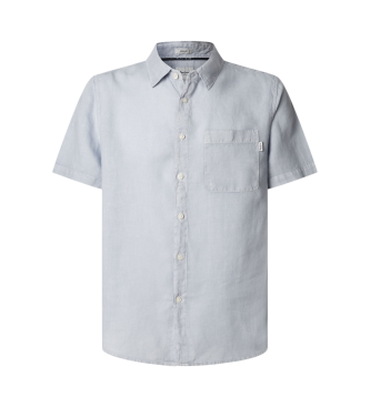 Pepe Jeans para hombre. PM308847 Camisa Amaro azul (XL), Casual, Lino, Manga corta