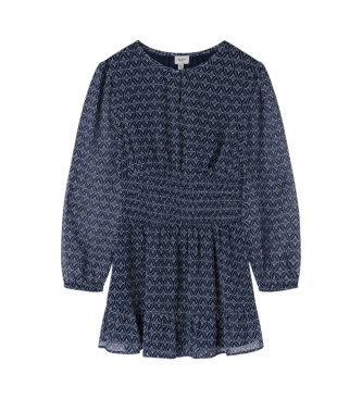 Pepe Jeans para niña. PG951688 Vestido Amelia marino (10años= 140cm), Casual, Poliéster, Manga larga, moda infantil