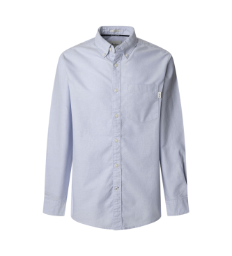 Pepe Jeans para hombre. PM308843 Camisa Andrew azul (L), Casual, Algodón, Manga larga, Sostenible