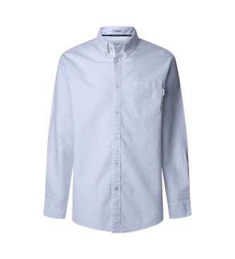 Pepe Jeans para hombre. PM308843 Camisa Andrew azul (M), Casual, Algodón, Manga larga, Sostenible