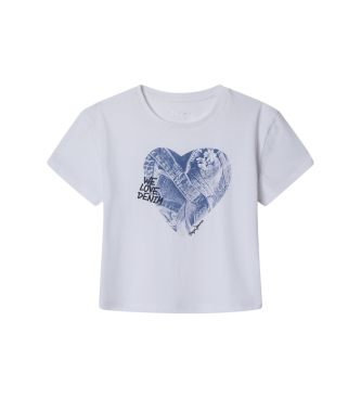 Pepe Jeans para niña. PG503122 Camiseta Anna blanco (4años= 80cm), Casual, Algodón, Manga corta, moda infantil